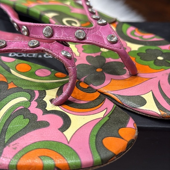 DOLCE & GABBANA Nappa Stampa Thong Sandals - Picture 12 of 15